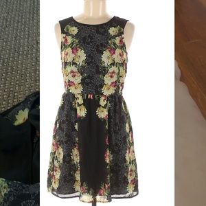 Black and floral Dress